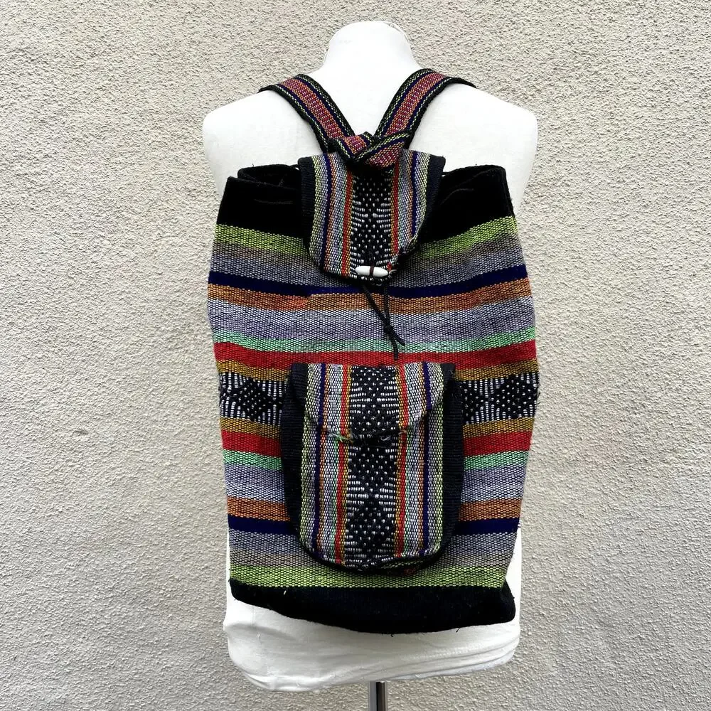 Rugerio's Mexico Colorful Woven Backpack Knapsack